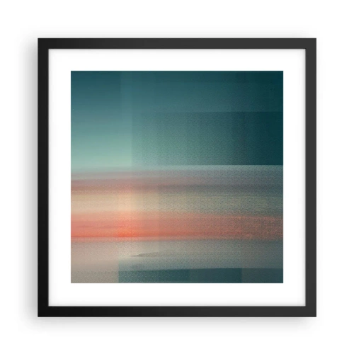 Affisch i svart ram - Abstraktion: ljusvågor - 40x40 cm