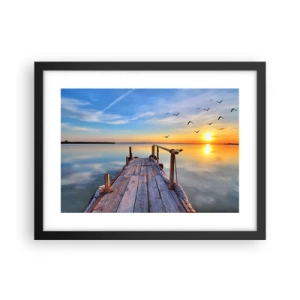 Affisch i svart ram - Gå mot solen - 40x30 cm