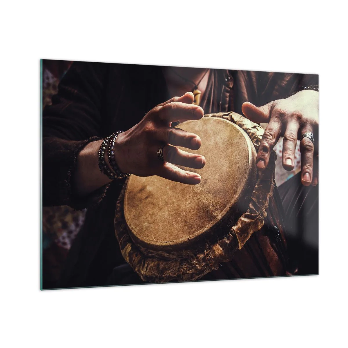 Glastavla - Bild på glas - I hjärtats takt - 100x70 cm