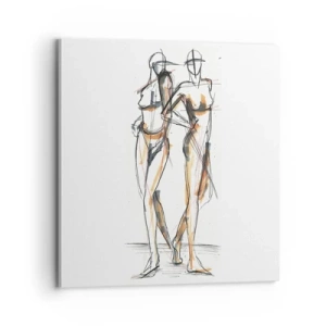 Canvastavla - Bild på duk - Charmens studie - 70x70 cm