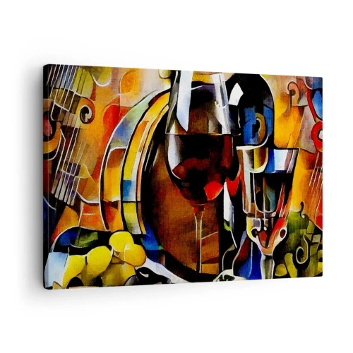 Canvastavla - Bild på duk - Abstrakt stilleben med glasögon och instrument - 70x50cm - Så blir världen färgglad - Modern väggdekoration för vardagsrum och sovrum ARTTOR