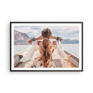 Affisch i svart ram - På väg mot lycka - 91x61 cm