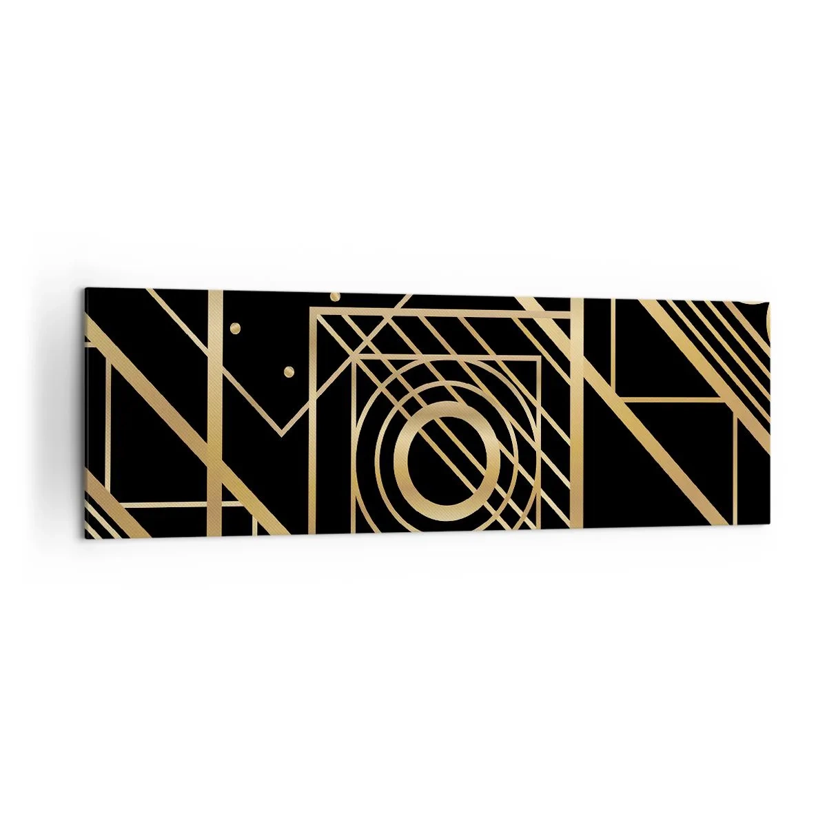 Canvastavla - Bild på duk - Gyllene geometri - 160x50 cm