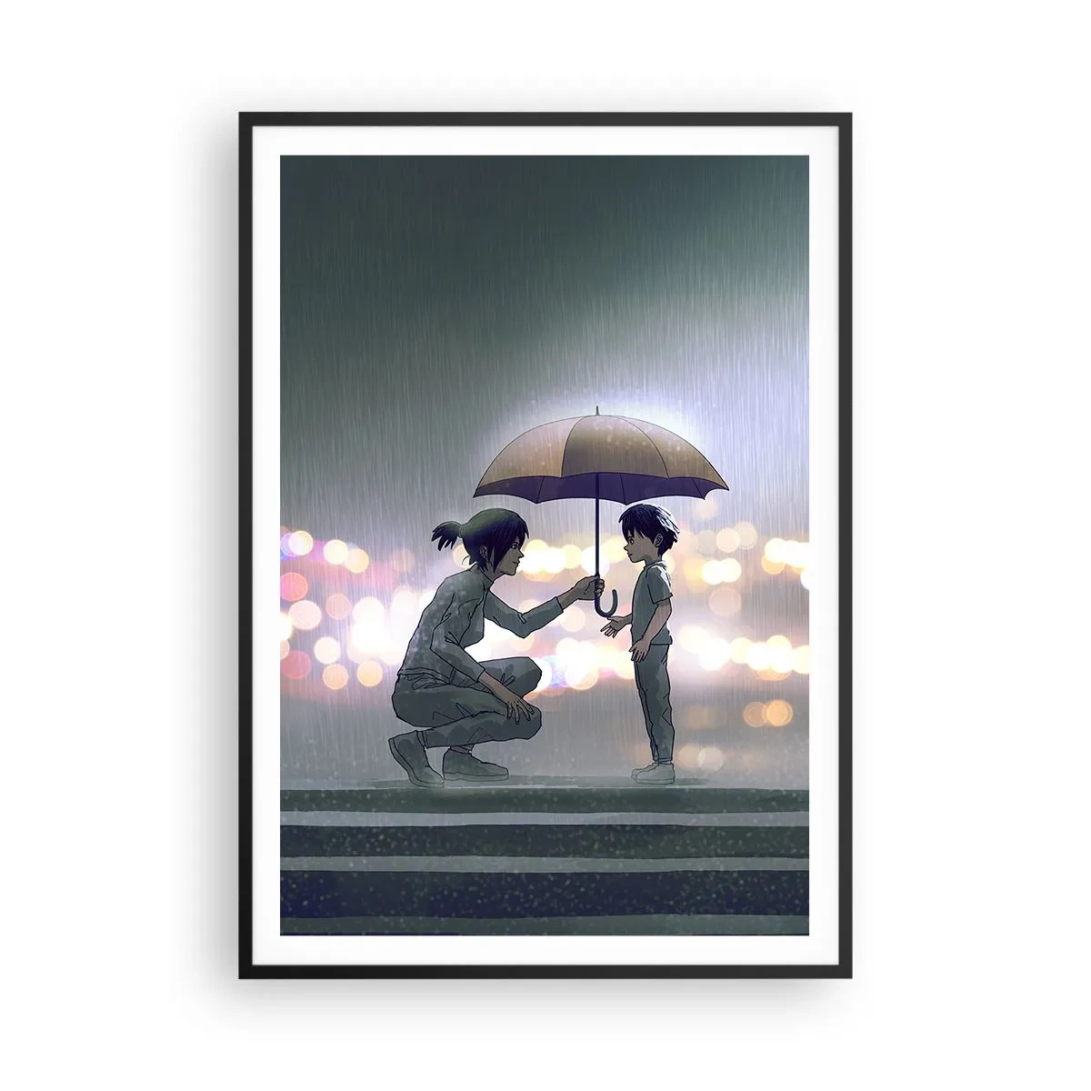 Affisch i svart ram - Och allt är väl nu - 70x100 cm