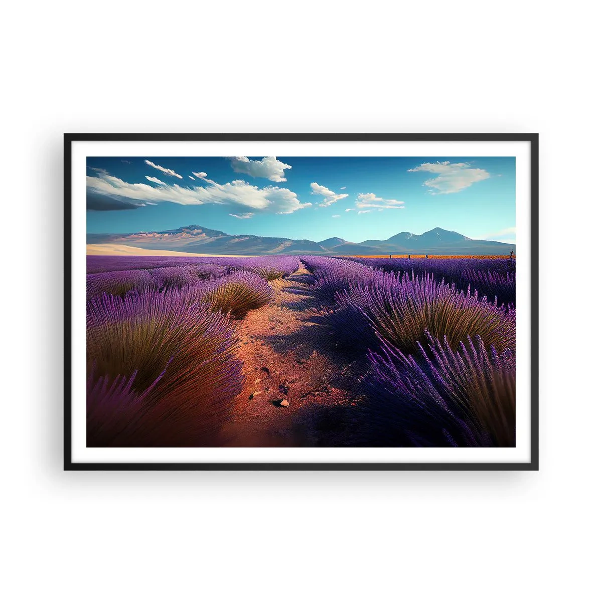 Affisch i svart ram - Doftande fält - 100x70 cm