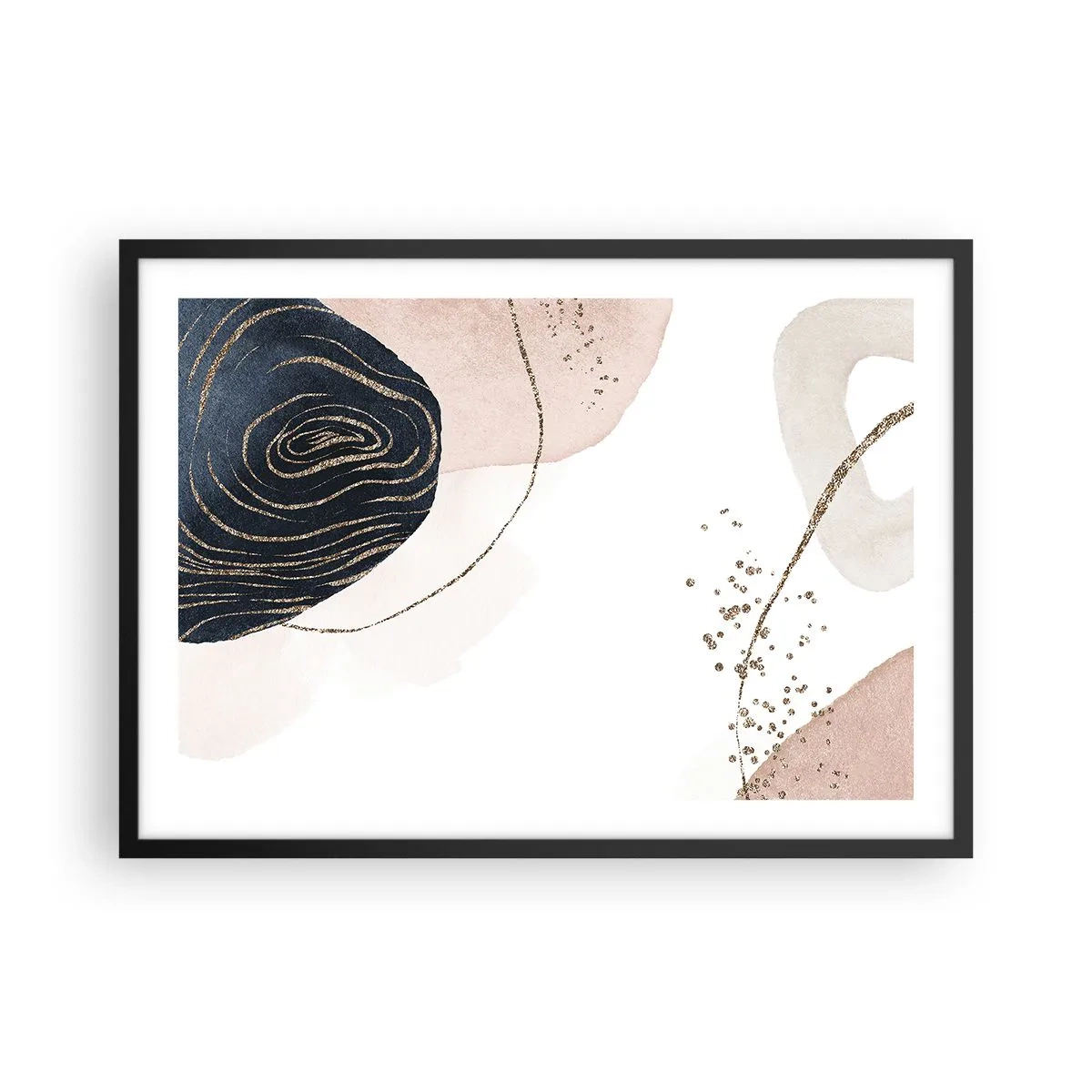 Affisch i svart ram - Allt flyter - 70x50 cm