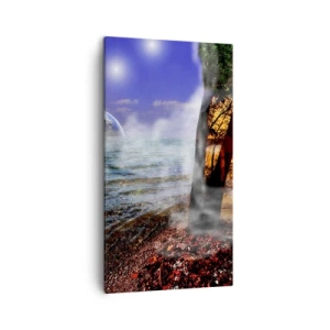 Canvastavla - Bild på duk - Surrealistiskt landskap - naturens enighet - 45x80 cm