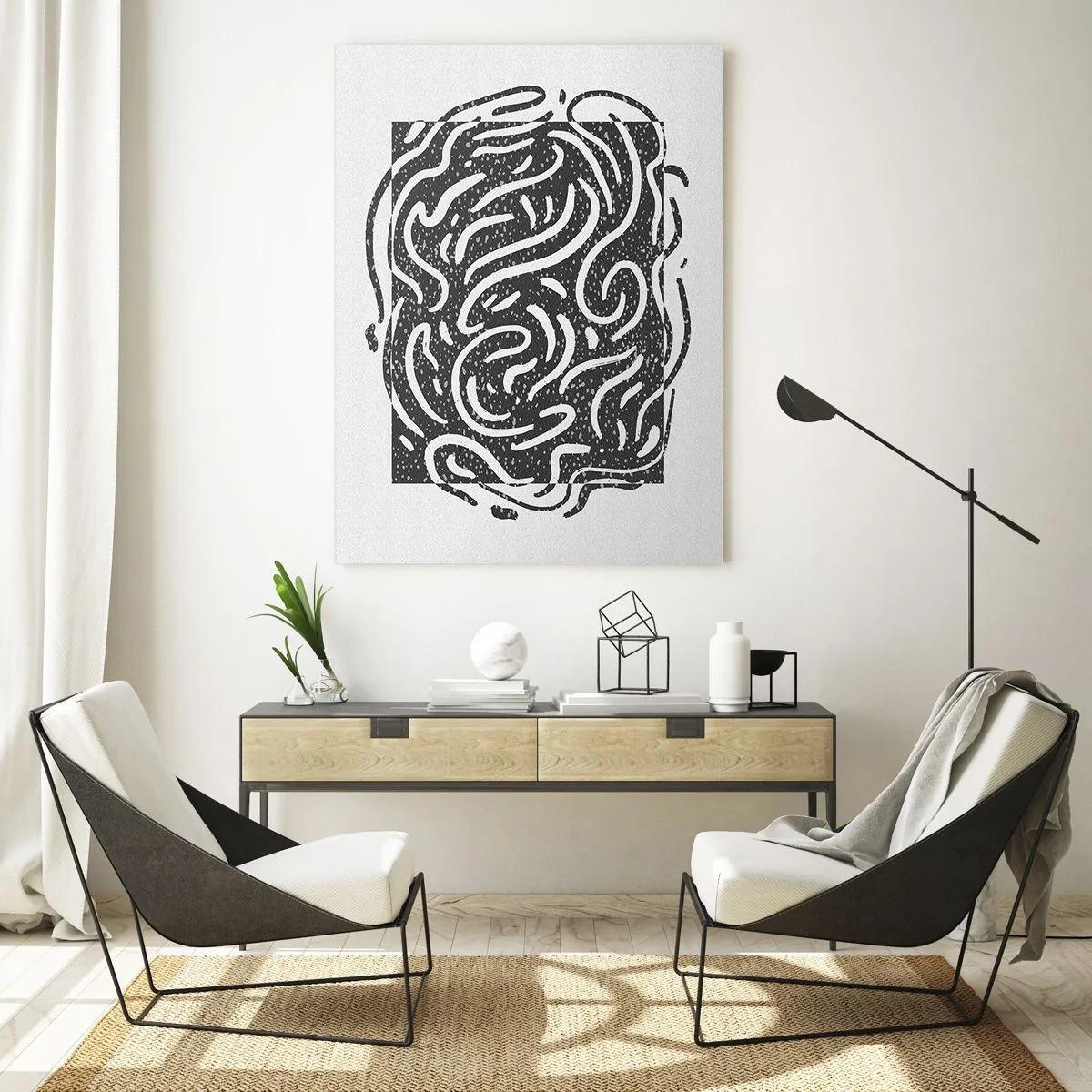 Glastavla - Bild på glas - Abstraktion: en dans av glädje - 50x70 cm
