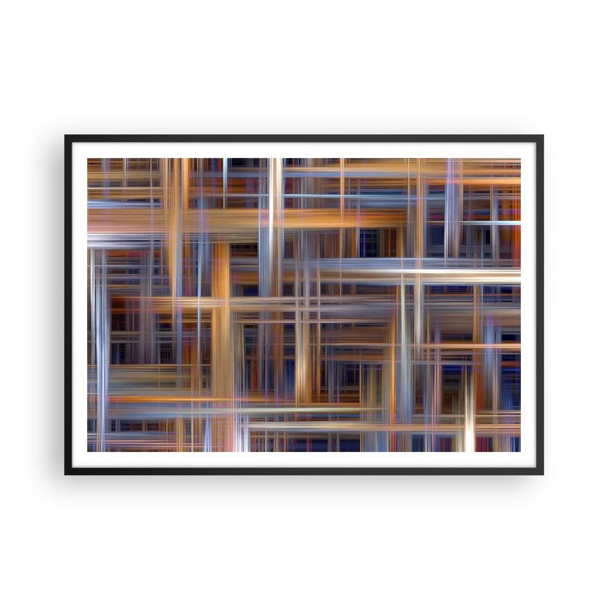 Affisch i svart ram - Vävd av ljus - 100x70 cm