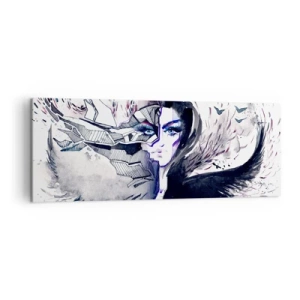 Canvastavla - Bild på duk - Demonisk och vacker - 140x50 cm