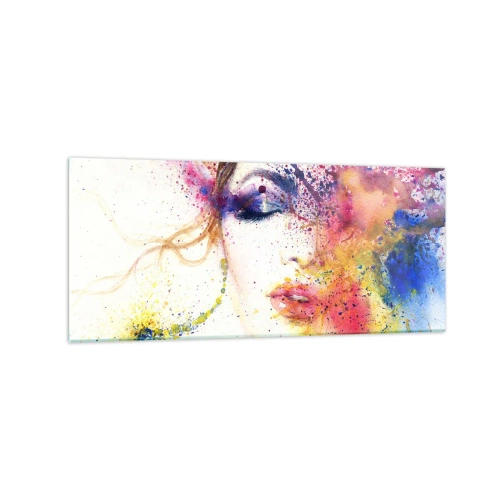 Glastavla - Bild på glas - Regnbågsyrsel - 120x50 cm