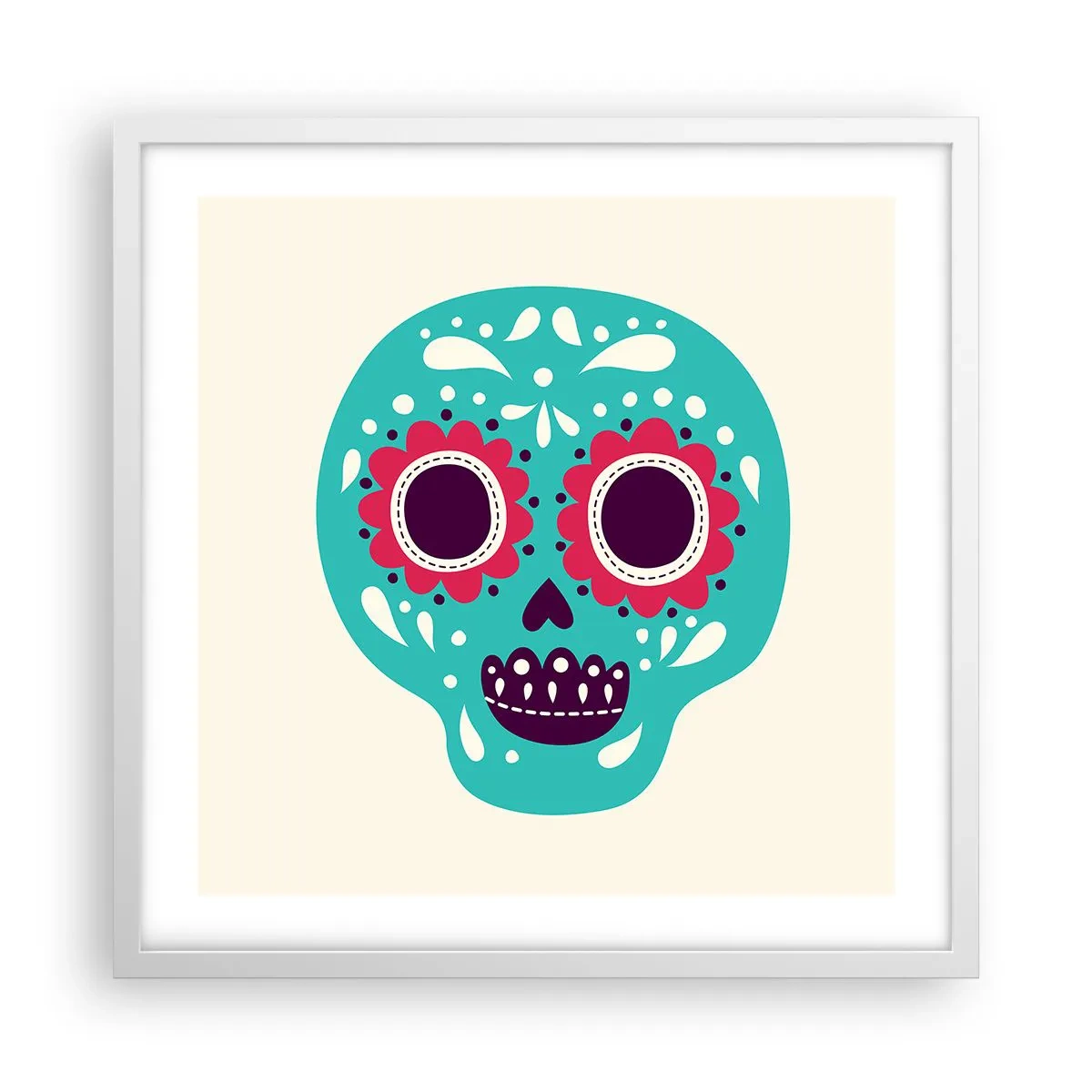 Affisch i vit ram - Livet - nöje till döden - 50x50 cm