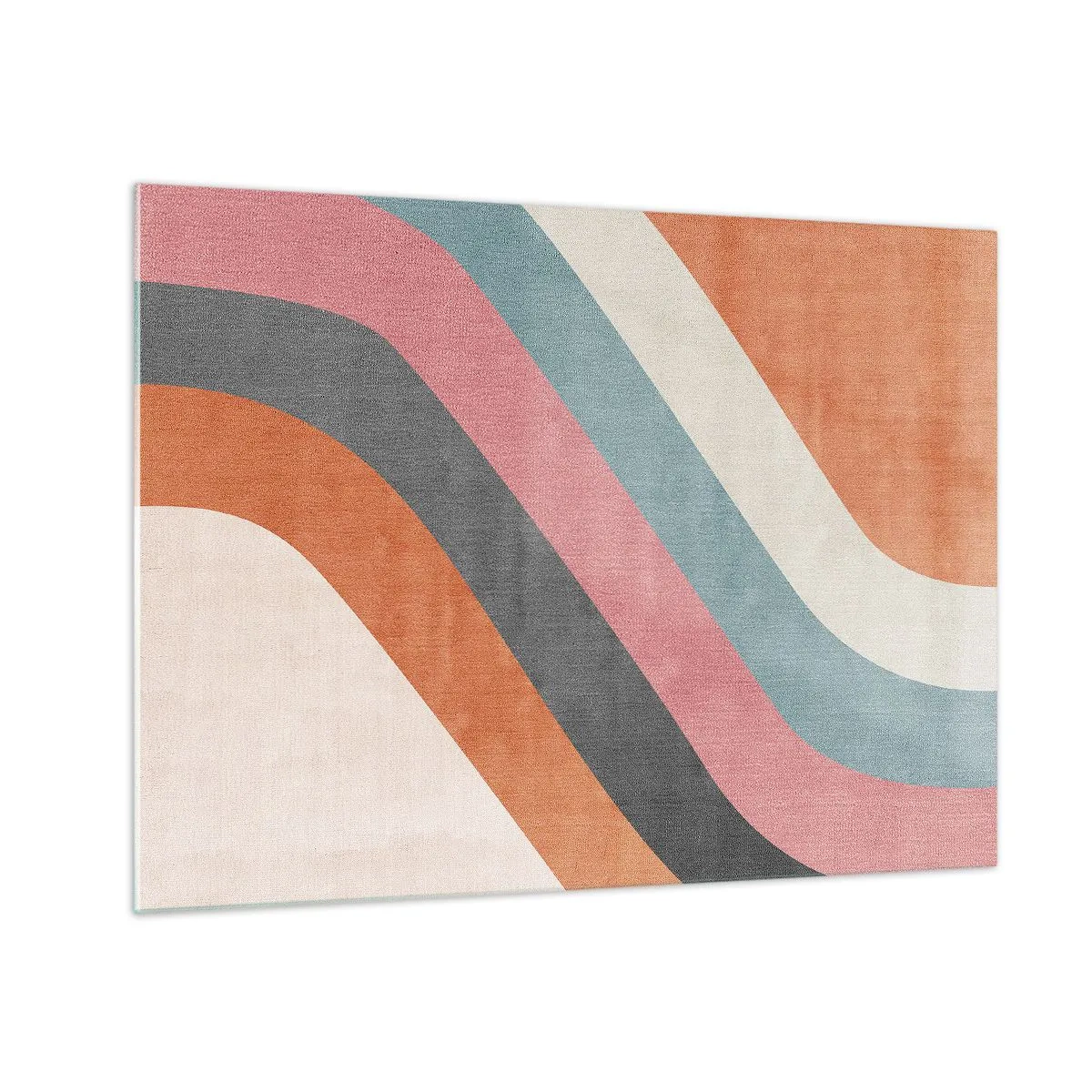 Glastavla - Bild på glas - Färgglada diagonala ränder på en ljus bakgrund - 70x50cm - Diagonal komposition - rörelse - Modern väggdekoration för vardagsrum och sovrum ARTTOR