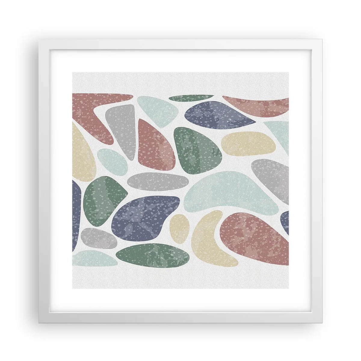 Affisch i vit ram - Mosaik av pulveriserade färger - 40x40 cm
