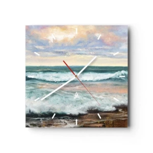 Väggklocka - Klocka på glas - Här kan du släta ut din själ - 40x40 cm