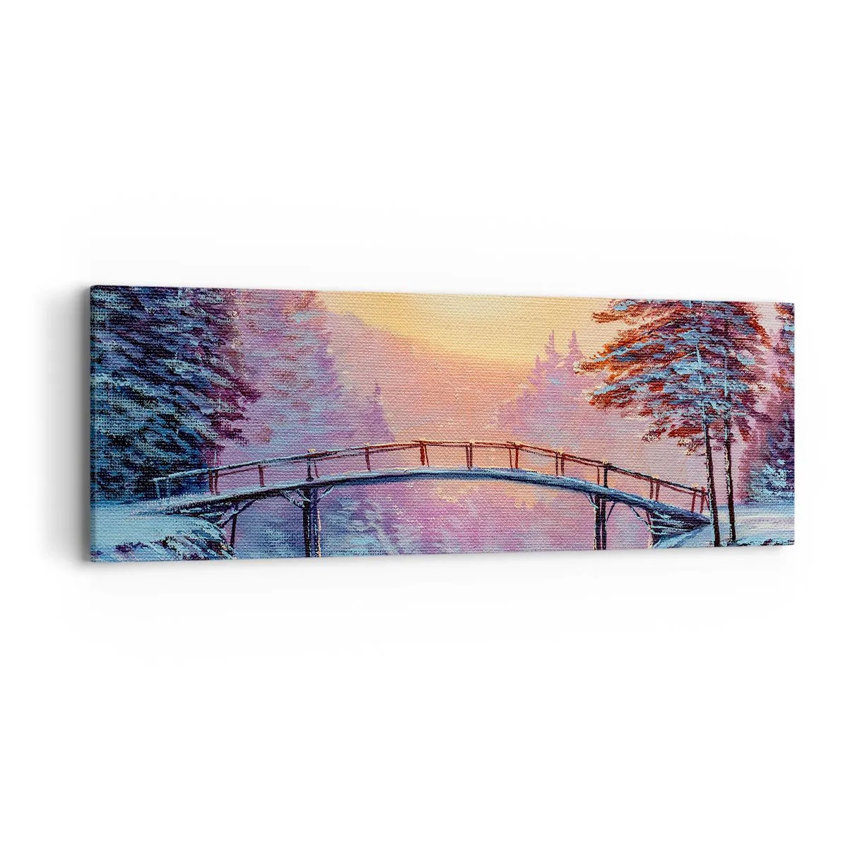 Canvastavla - Bild på duk - De fyra årstiderna - vinter - 90x30 cm