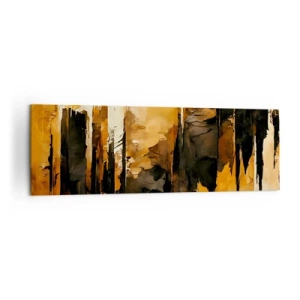 Canvastavla - Bild på duk - Harmoni av svart och guld - 160x50 cm