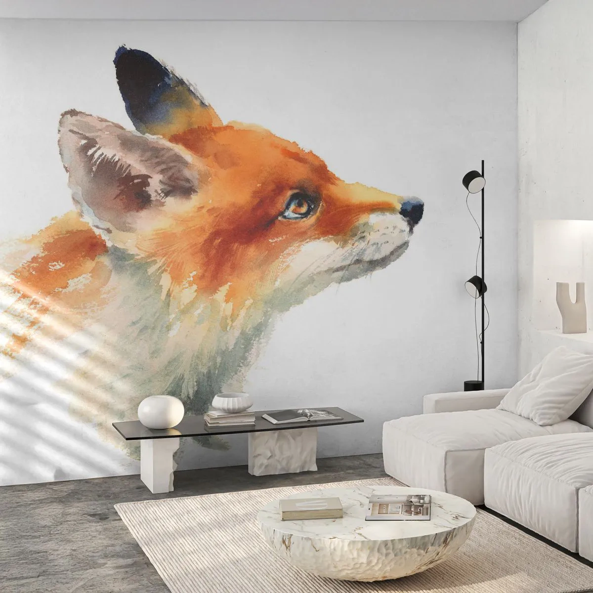 Självhäftande Fototapet Deluxe Sticker - Försiktighet skadar aldrig - Djur, Räv, Abstraktion - 250x175 cm