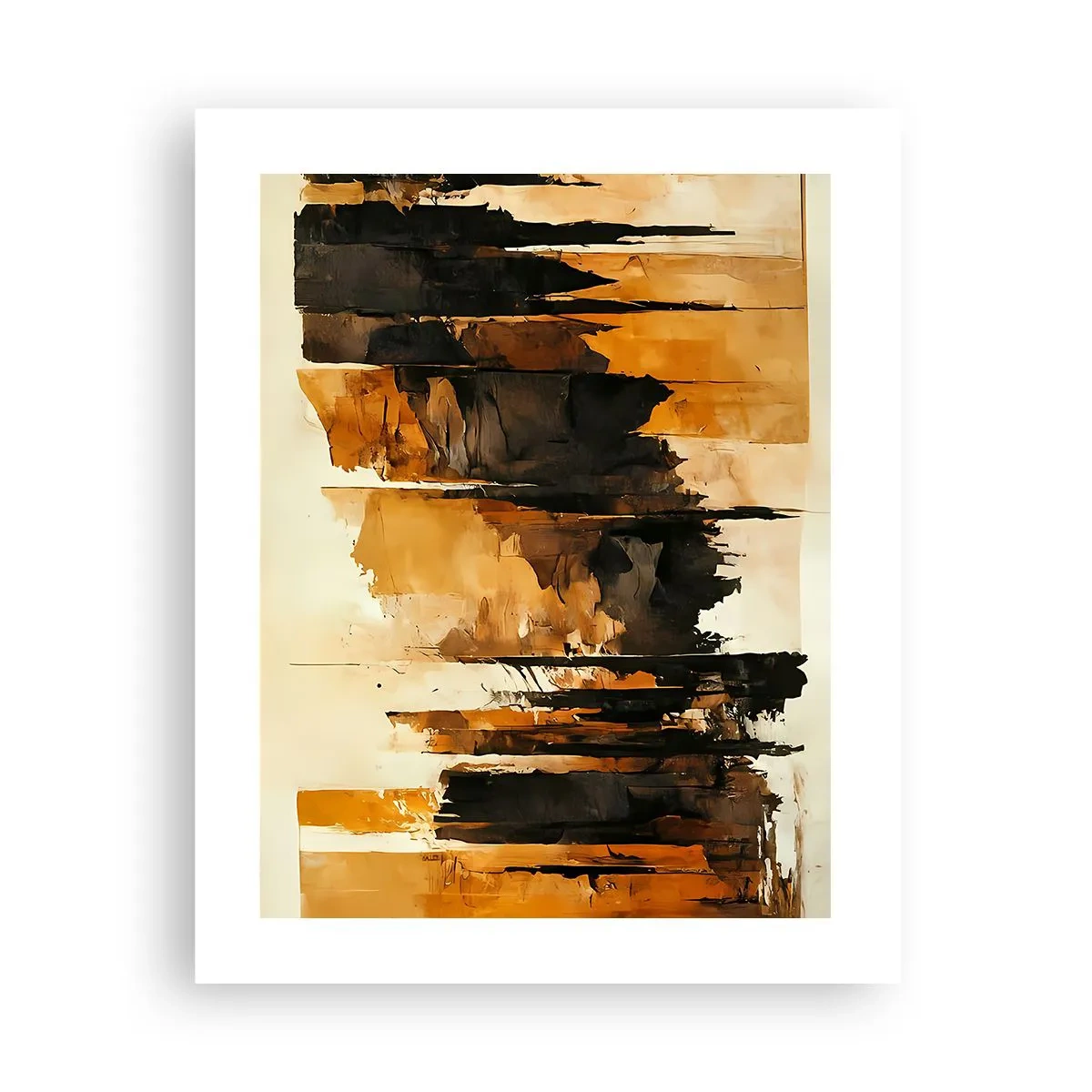 Affisch - Harmoni av svart och guld - 40x50 cm