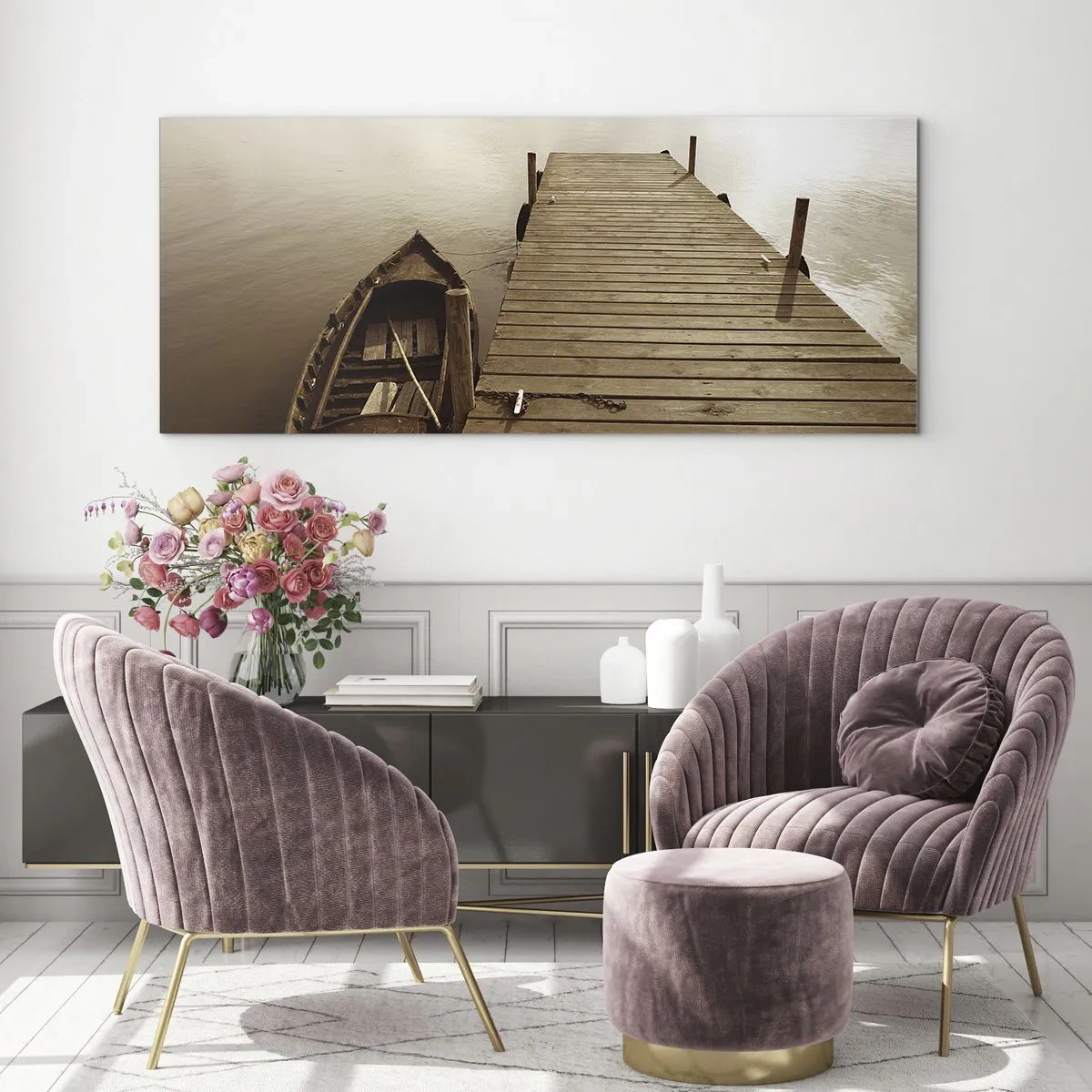 Glastavla - Bild på glas - Stora lugnet - 100x40 cm