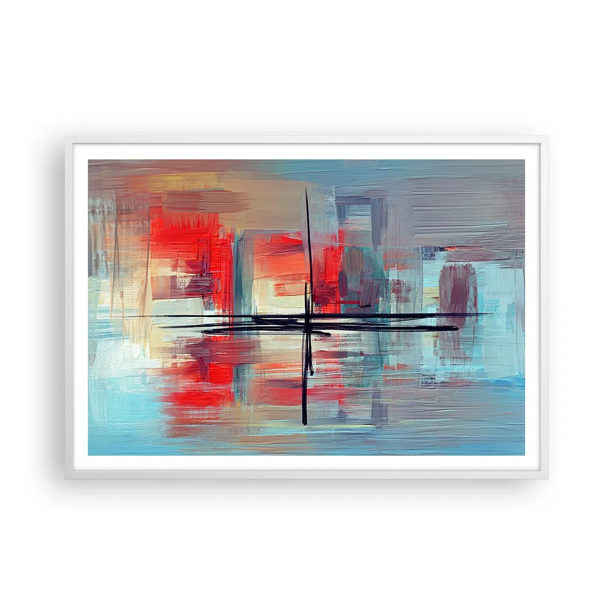 Affisch i vit ram - Landskap i en okänd dimension - 100x70 cm