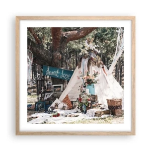 Affisch i ram av ljusek - Make love… - 50x50 cm