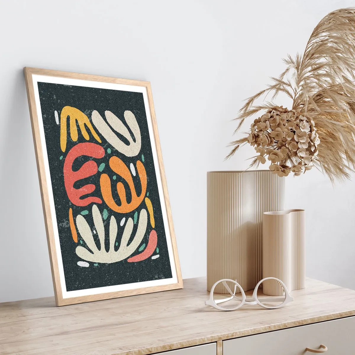 Affisch i ram av ljusek - Komposition - Jag tar snart tag i dig  - 50x70 cm