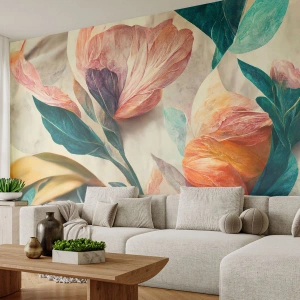 Självhäftande Fototapet Deluxe Sticker - Blommor av de södra öarna - Blommor, Årgång, Botanik - 250x175 cm