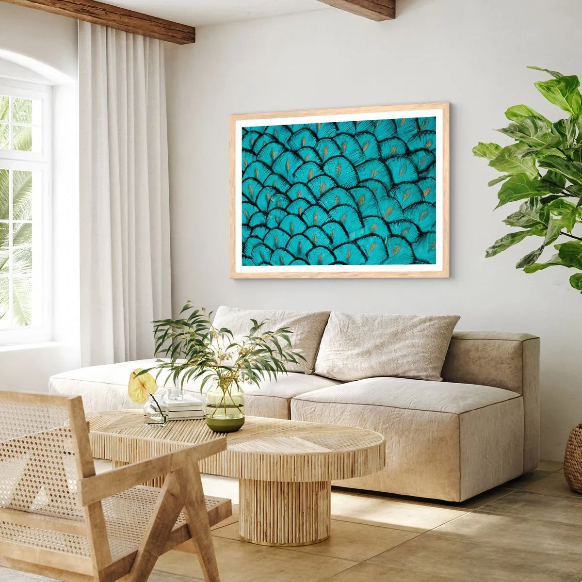 Affisch i ram av ljusek - Den stora fjädergalan - 100x70 cm