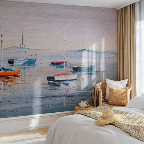 Fototapet Premium Sand - En välförtjänt vila - Nautisk, Segelbåtar, Seaside - 100x70 cm