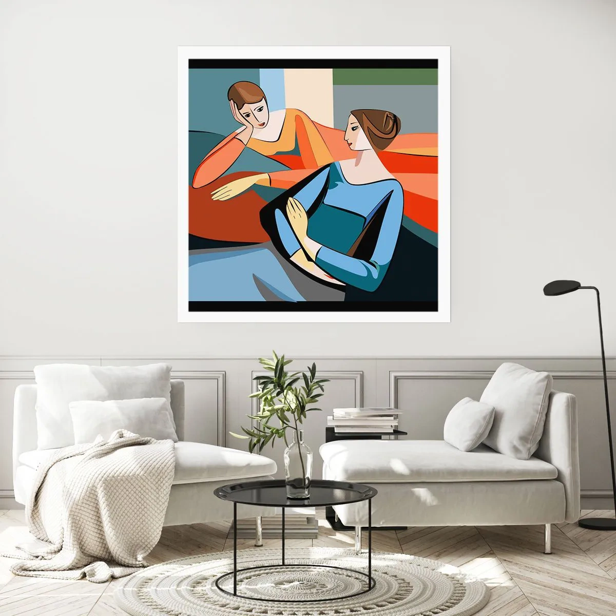 Affisch - Ett ögonblick av förtrolighet - 50x50 cm