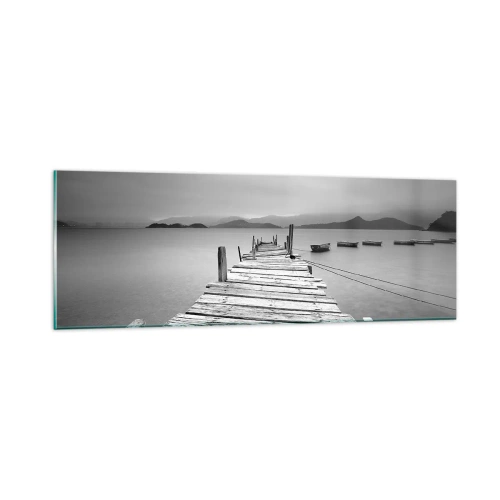 Glastavla - Bild på glas - Bortom bergen och hav - 90x30 cm
