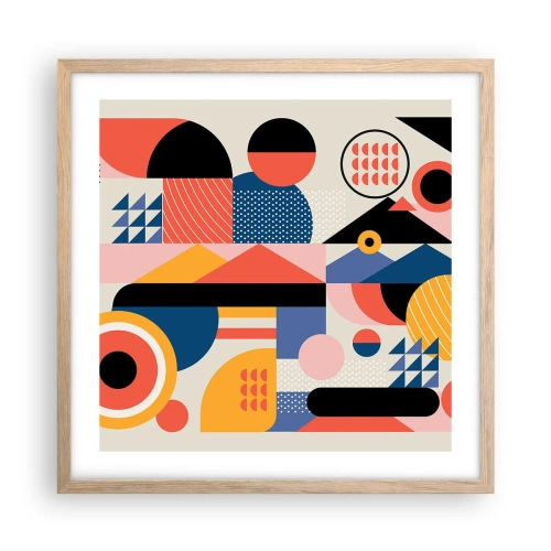 Affisch i ram av ljusek - Komposition: Lek - 50x50 cm