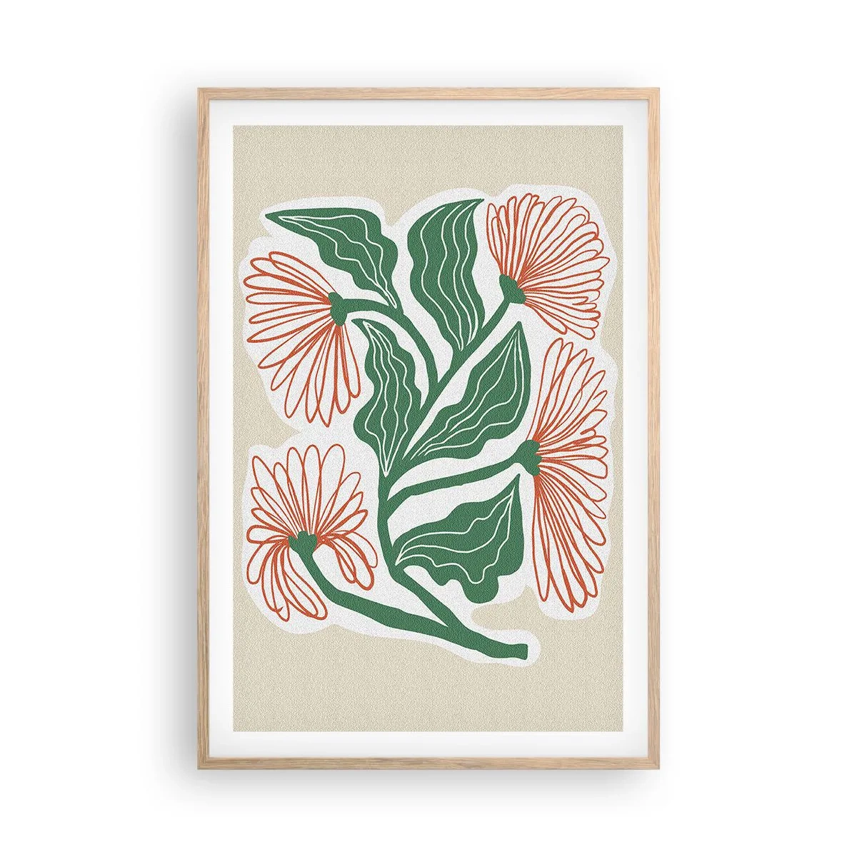 Affisch i ram av ljusek - Folkligt och modernt - 61x91 cm