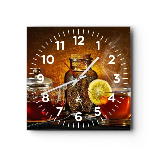 Väggklocka - Klocka på glas - I holländska mästarnas stil - 30x30 cm