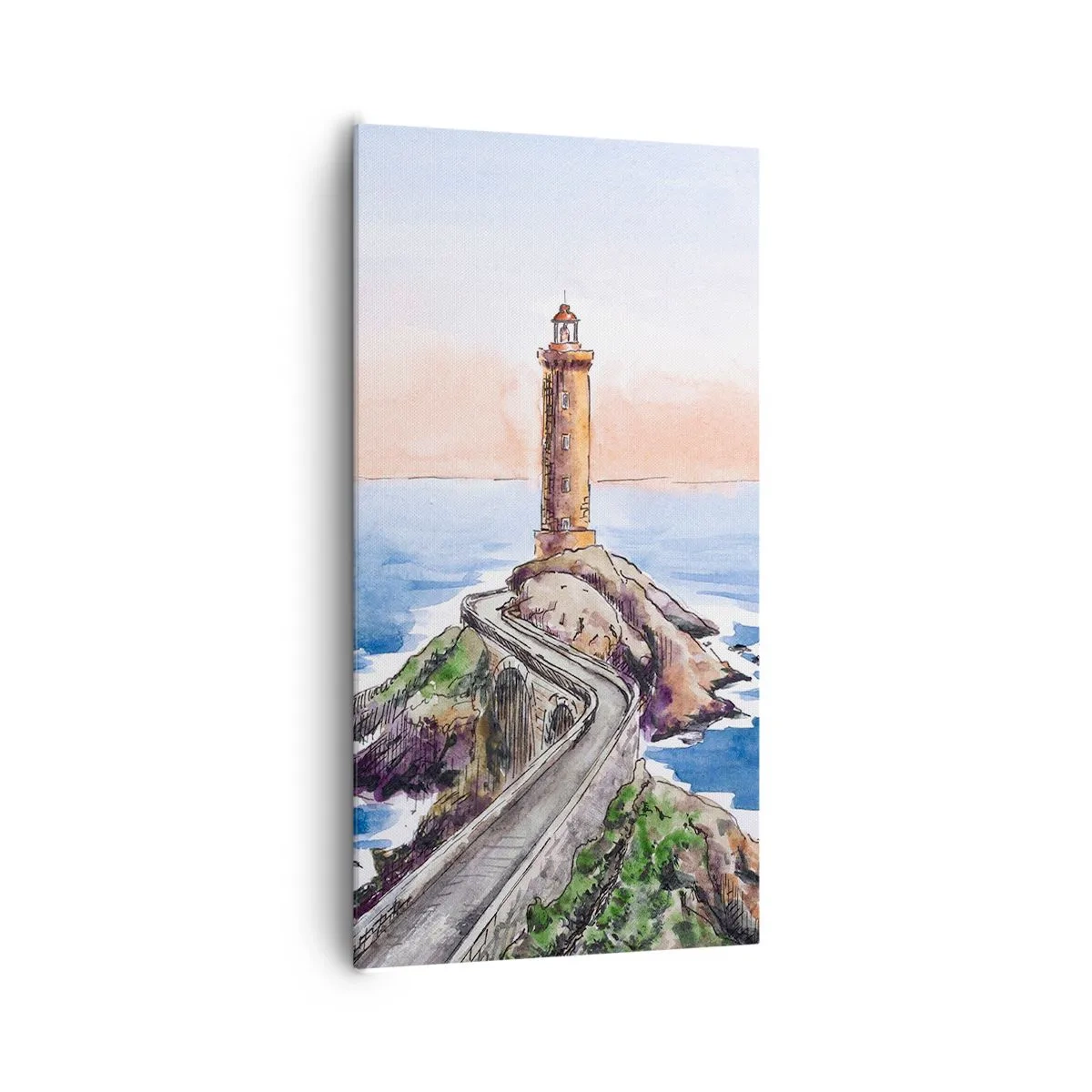 Canvastavla - Bild på duk - Vänd mot havet - 65x120 cm