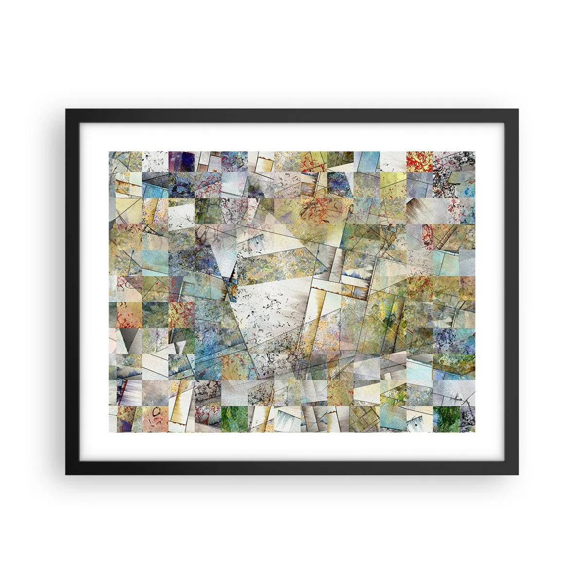 Affisch i svart ram - Geometrisk omblandning - 50x40 cm