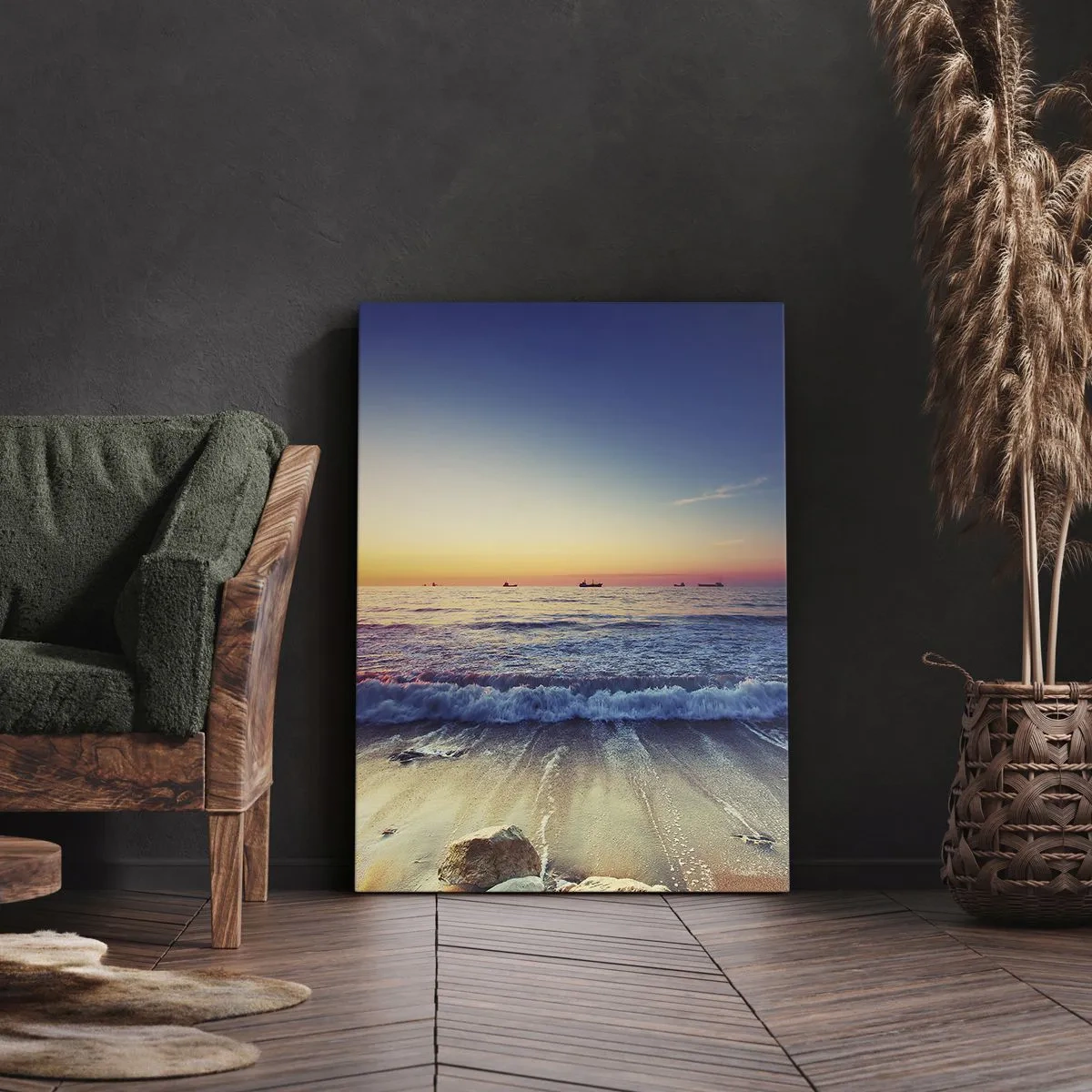 Canvastavla - Bild på duk - Vad finns bortom horisonten? - 65x120 cm
