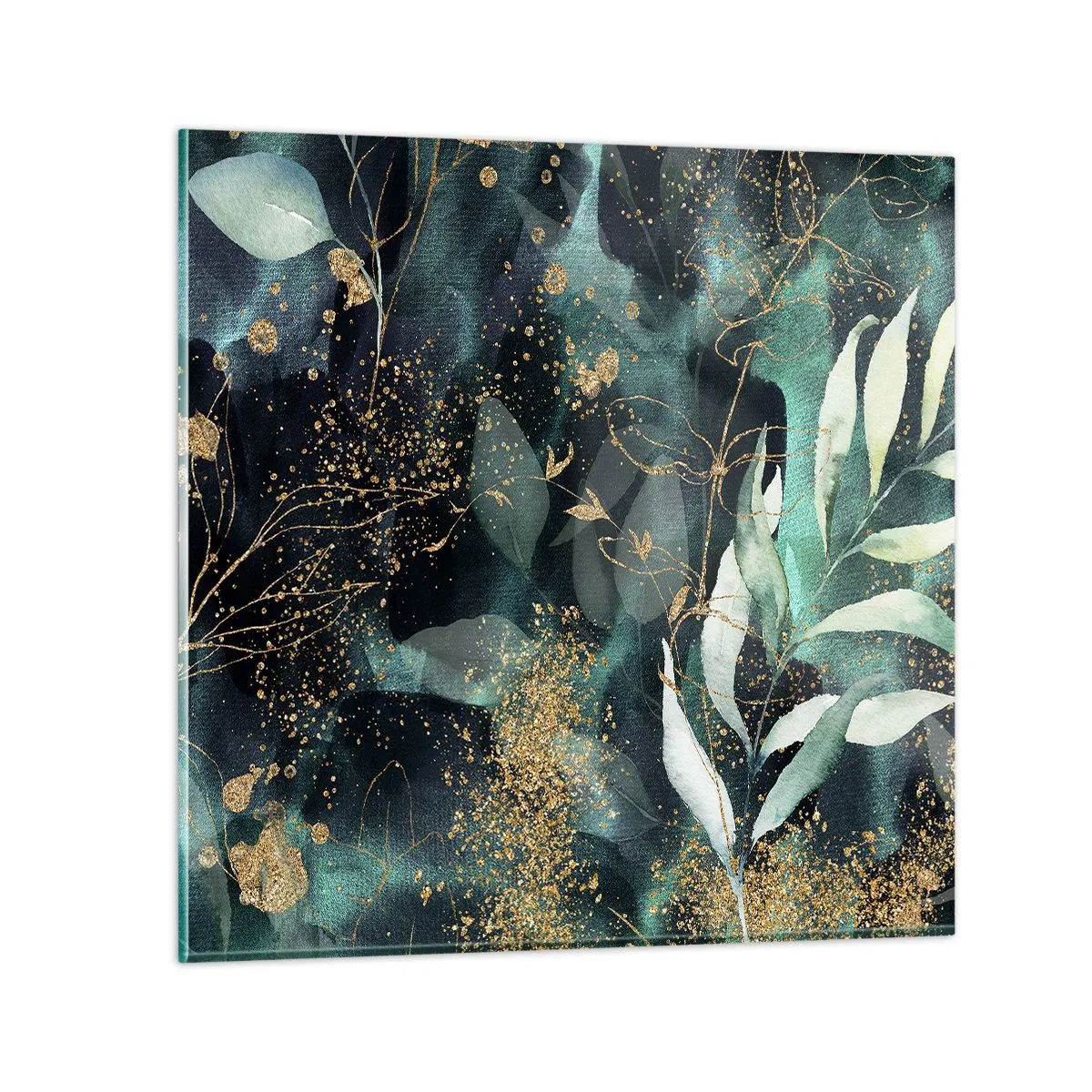 Glastavla - Bild på glas - Förtrollad trädgård - 40x40 cm