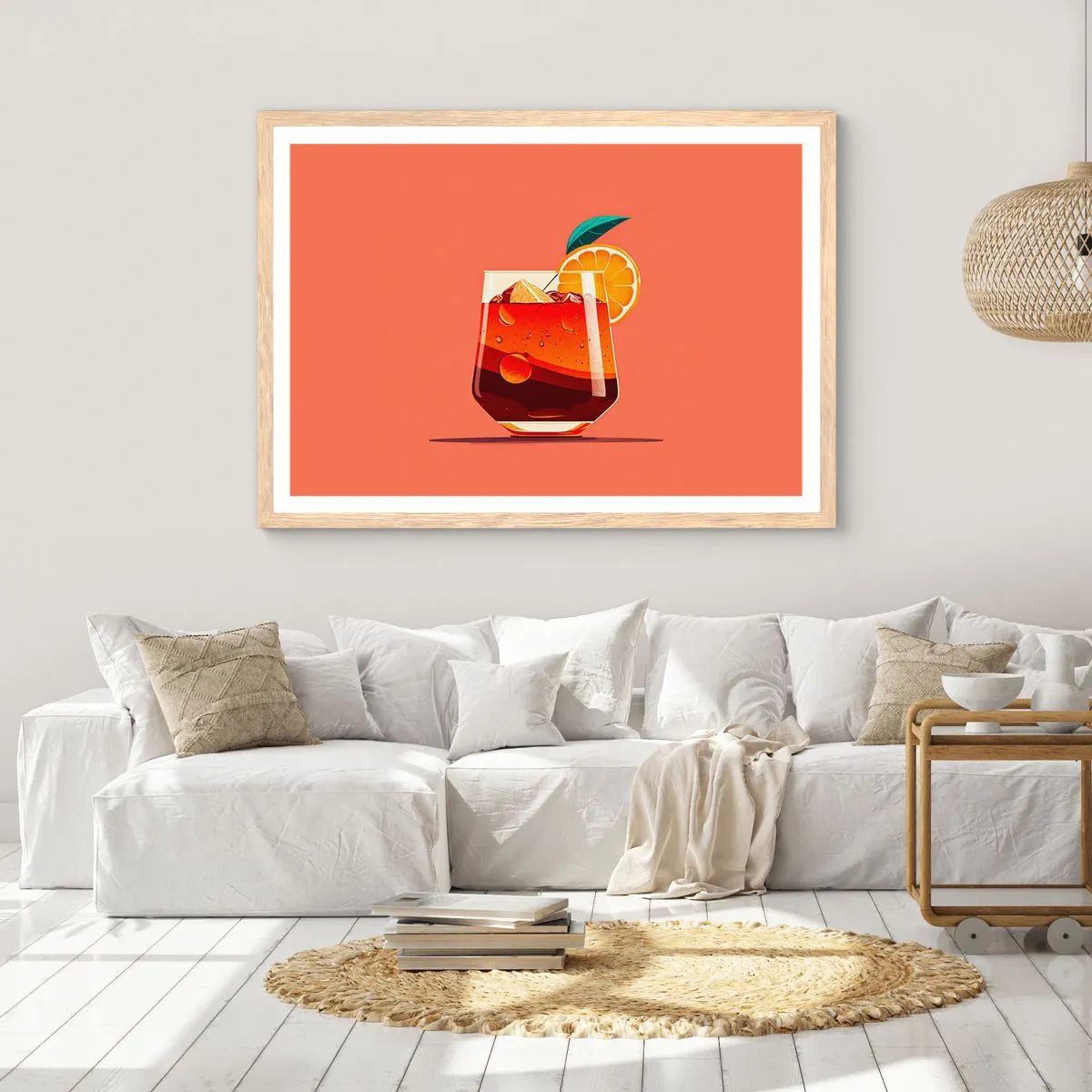 Affisch i ram av ljusek - Sommarens förfriskning - 100x70 cm