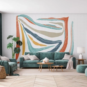 Fototapet Premium Sand - Vänligt leende abstraktion - Boho, Bit, Modern - 250x175 cm