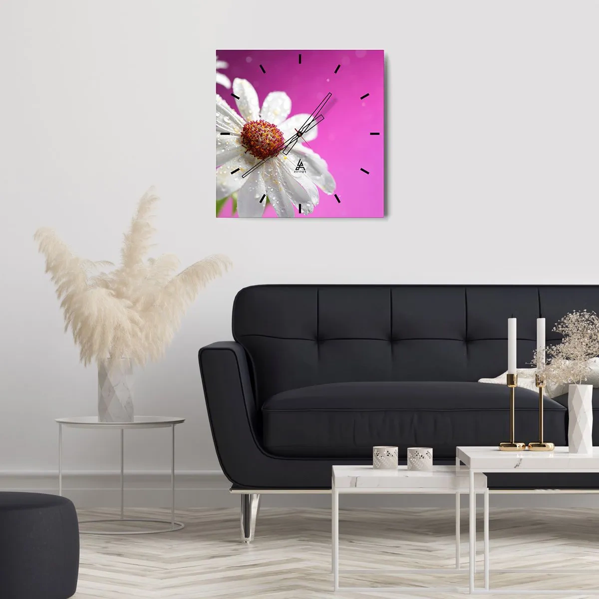 Väggklocka - Klocka på glas - Sparsam i sin skönhet - 30x30 cm