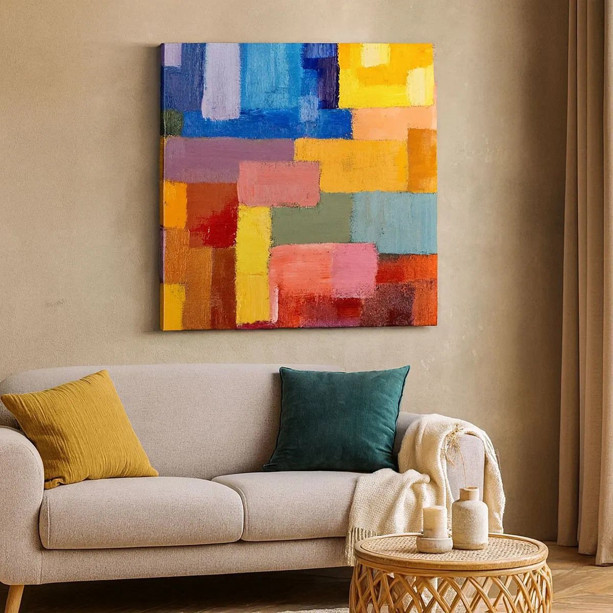 Canvastavla - Bild på duk - Alla olika, alla färgglada - 30x30 cm