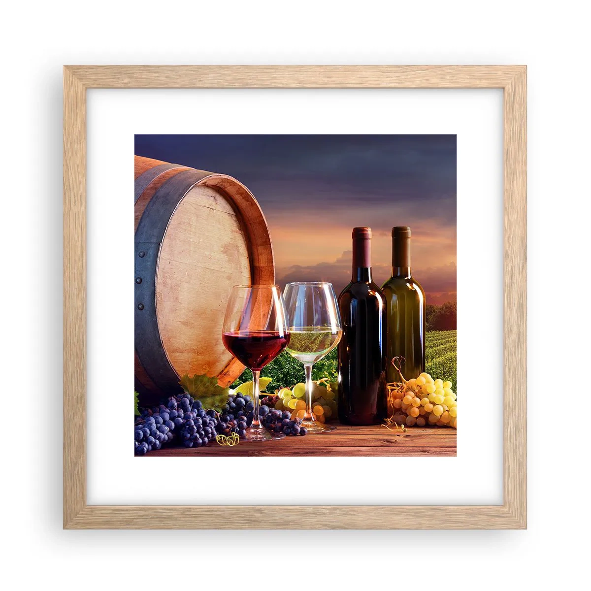 Affisch i ram av ljusek - Här smakar livet - 30x30 cm