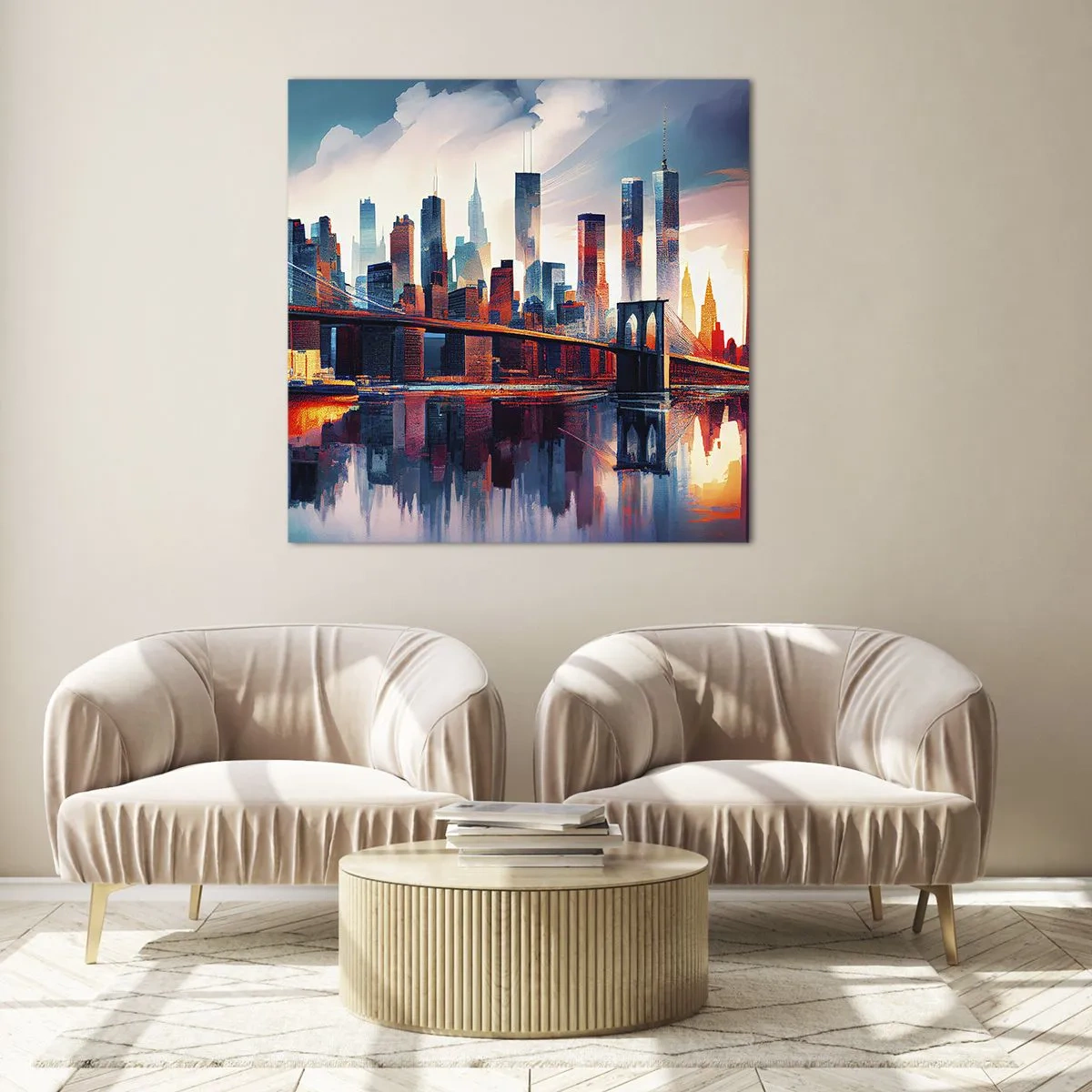 Glastavla - Bild på glas - Fenomenala New York - 30x30 cm