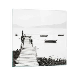 Glastavla - Bild på glas - Vid tyst och rent vatten - 30x30 cm