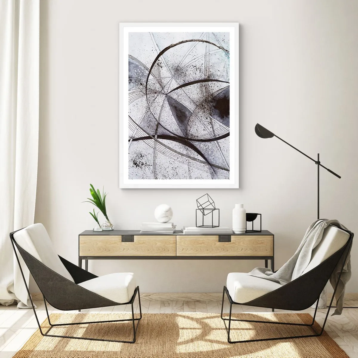 Affisch i vit ram - Futuristisk fantasi - 61x91 cm