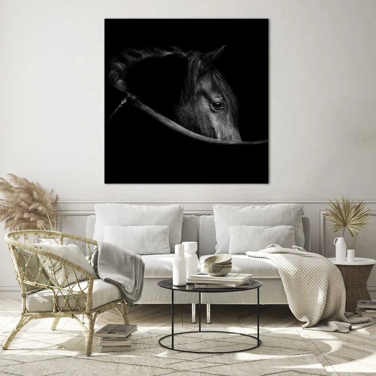 Glastavla - Bild på glas - Svart prins - 70x70 cm