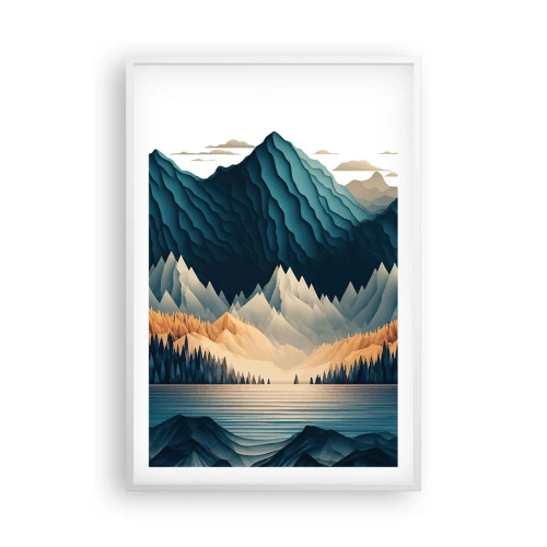 Affisch i vit ram - Perfekt bergslandskap - 61x91 cm