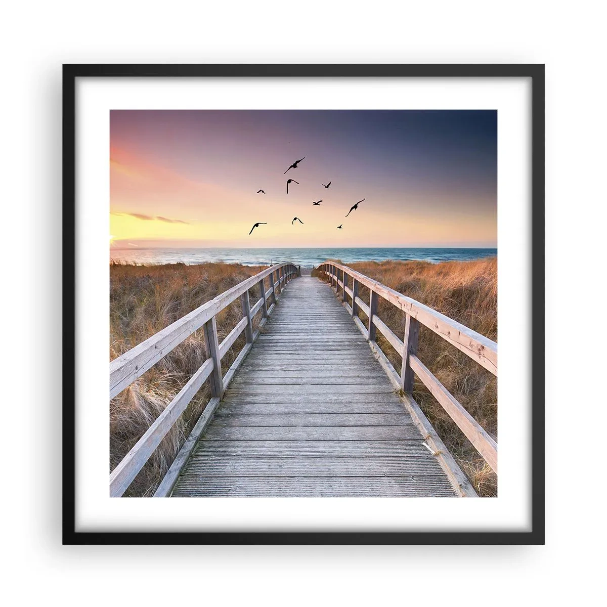 Affisch i svart ram - Startbana - 50x50 cm